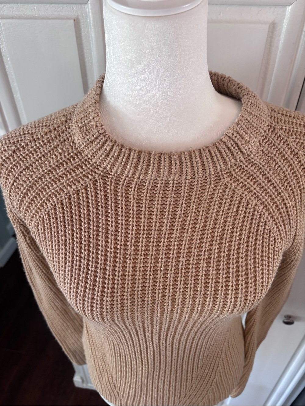 Zara Ribbed Crewneck Sweater in Taupe M - Picture 5 of 11